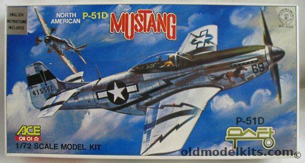 Ace 1/72 North American P-51D Mustang - USAF 1945 Burma or Republic of Korea Air Force (ROKAF), 1028 plastic model kit